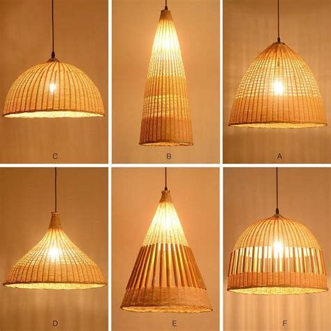 Bamboo Wicker Rattan Variety Shade Pendant Light By Artisan Living | Bamboo light, Bamboo lamp ...
