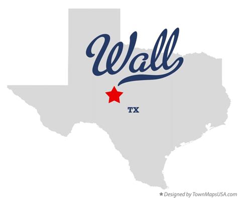 Map of Wall, TX, Texas