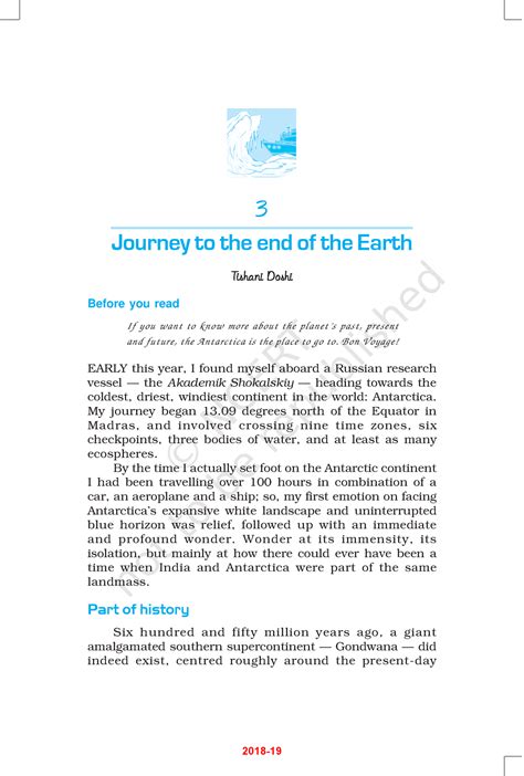 Journey TO THE END OF THE Earth - 18 Vistas 33333 Tishani - Studocu