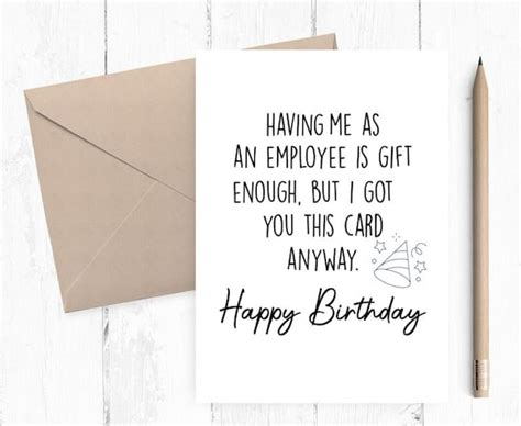 Funny Happy Birthday Boss Card Printable Only Boss Birthday - Etsy