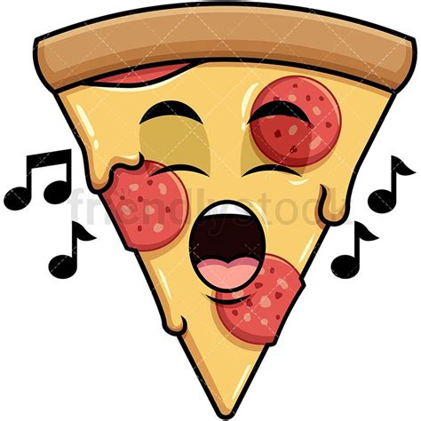 Singing Pizza Emoji Cartoon Vector Clipart - FriendlyStock | Pizza emoji, Cartoons vector ...