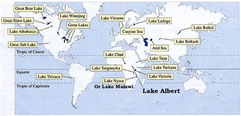 Important Lakes on Earth & Facts About Lakes | PMF IAS | Lake, World geography map, Lake map