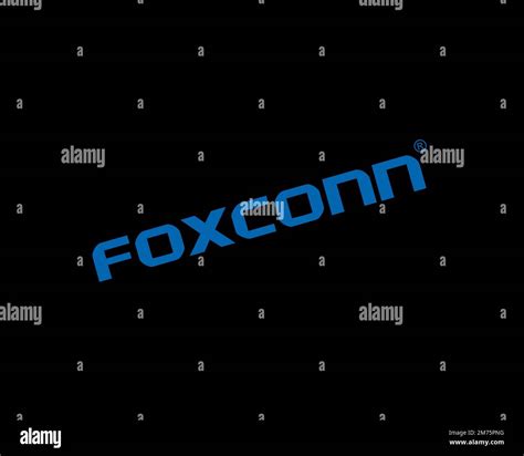 Foxconn, rotated logo, black background Stock Photo - Alamy