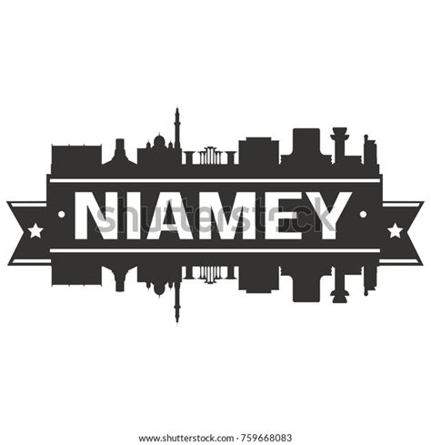 Niamey Niger Africa Skyline Silhouette Design Stock Vector (Royalty ...