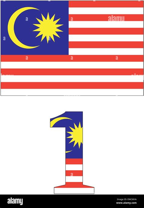 Vector image of a Malaysian flag and 1 Malaysia logo Stock Vector Image ...