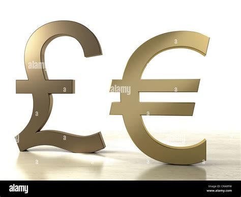 Pound symbol and Euro symbol made of brass Stock Photo: 48795821 - Alamy