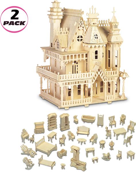 3D Wooden Model Puzzle Kids Toy DIY Fantasy Villa Woodcraft Construction Kit Spielzeug 3D ...