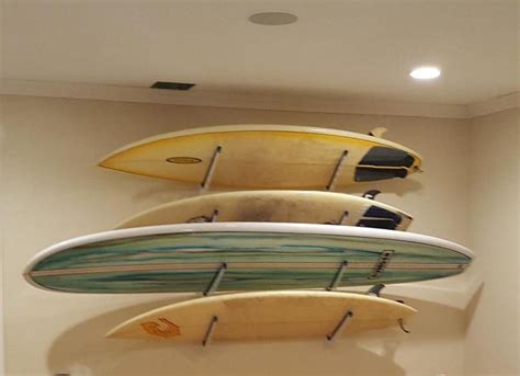 Adjustable Metal Surfboard Wall Rack | 4 Boards - StoreYourBoard.com