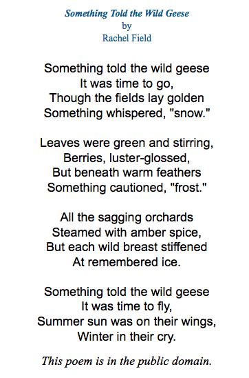 Nature poem by Rachel Field | The wild geese, Kids poems, Nature poem