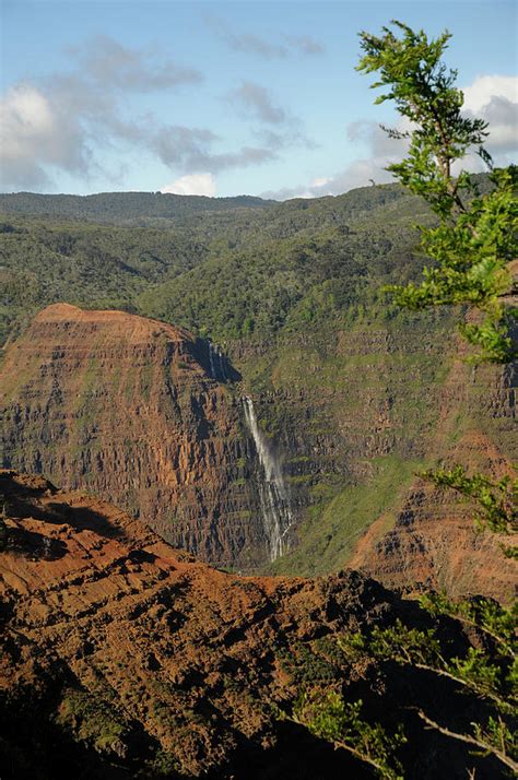 Waimea Canyon Waterfall Photograph by Linda Ching