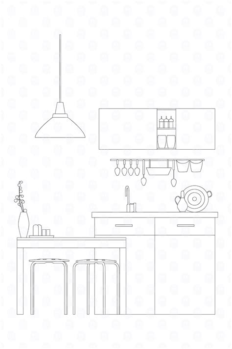 Archade | A Kitchen Furniture Set Vector Drawings