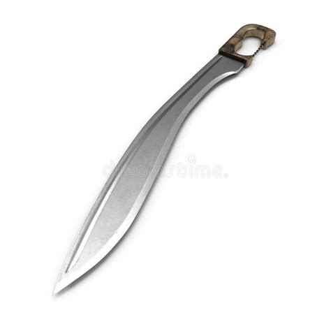 Falcata Warrior Sword On White Background. 3D Illusration, Isolated ...