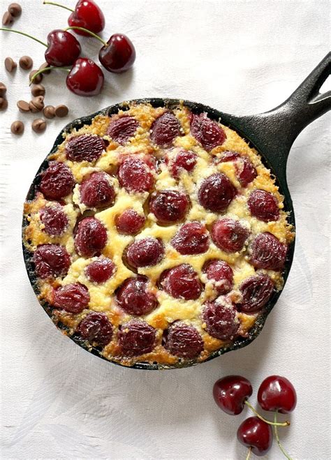 French Cherry Clafoutis Recipe with Chocolate Chips - My Gorgeous Recipes