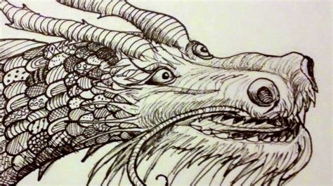 Doodle Art Tutorial 3 ~ Dragon Doodle - YouTube