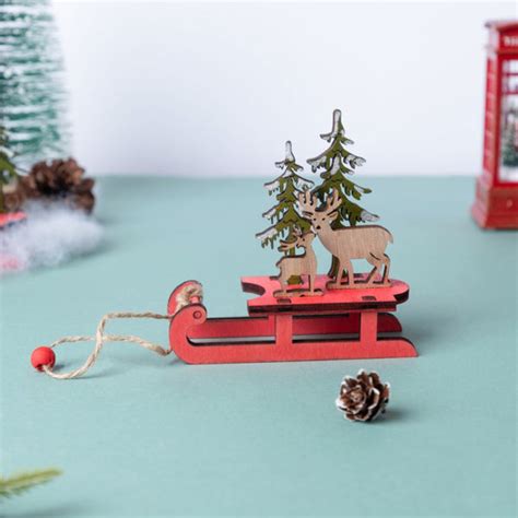 DIY Reindeer Sleigh Wooden Ornament Online - Premium Christmas Decor ...