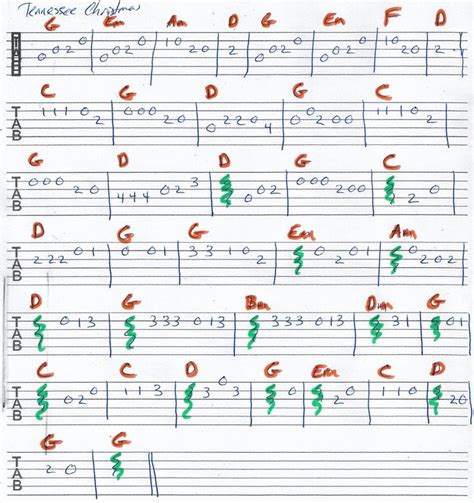 Tennessee Christmas - Guitar Tab in G | Tennessee christmas, Guitar ...