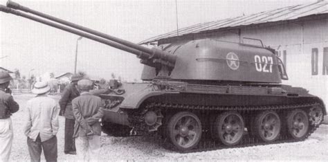 One of the first ZSU-57-2 SPAAG being given to the North Vietnamese army by the Soviet Union ...