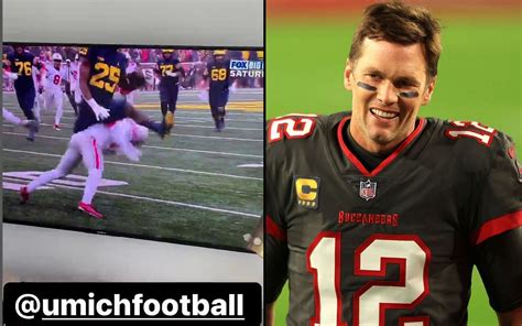 Tom Brady celebrates ecstatically as Michigan beat Ohio State