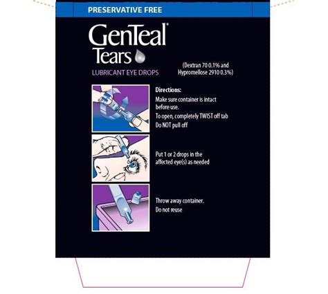 GenTeal Tears Moderate Preservative Free (solution/ drops) Alcon Laboratories, Inc.