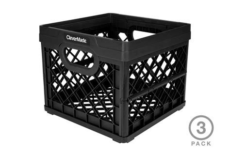 25 Liter Collapsible Milk Crates - 3 Pack - CleverMade