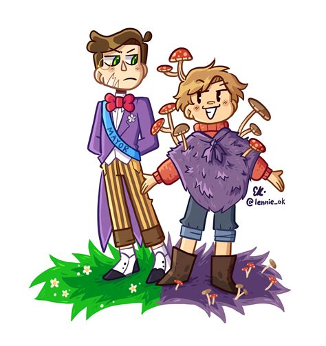 I was missing season 7 so I drew Mayor Scar and Mycelium Grian! :) : r ...