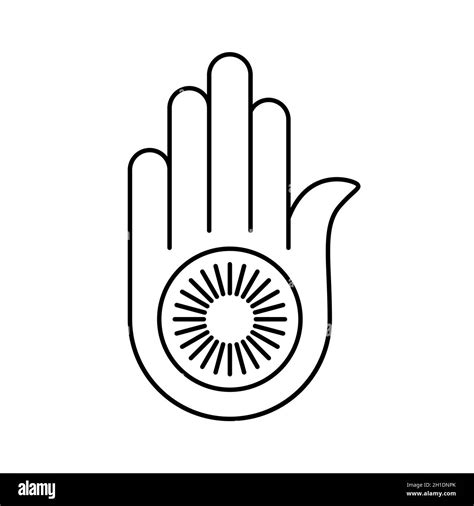 Jainism linear icon. Black religious symbol of Jainism or Jain Dharma ...