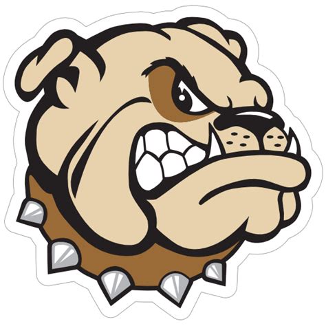 Angry Bulldog Head Mascot Sticker