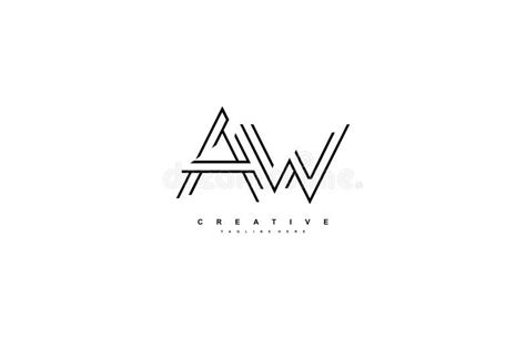 Letter WA Monoline Linear Minimalism Modern Type Logo Stock ...