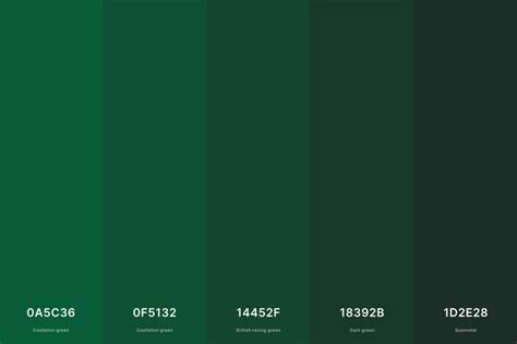 35+ Best Green Color Palettes with Names and Hex Codes | Green colour ...