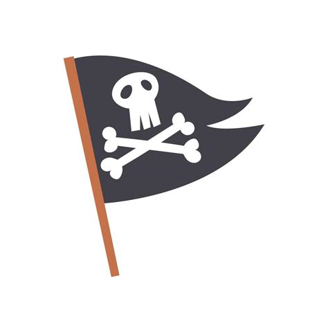 Black pirate flag with skull 6478825 Vector Art at Vecteezy