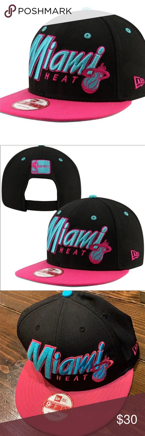 •Miami Heat• SnapBack Retro Pink Black Cap Hat NEW | Retro pink, Black ...