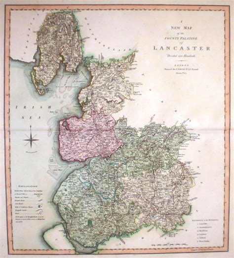 Antique Maps of Lancashire