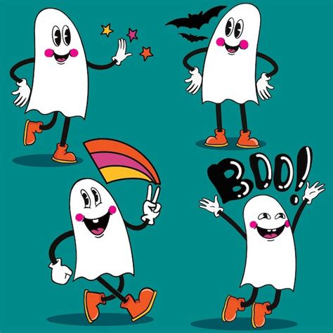 Premium Vector | Hand drawn trendy halloween ghost mascot vector