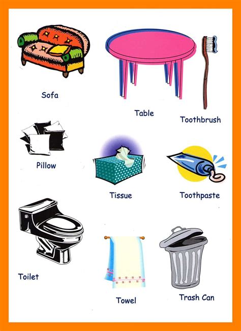 Household Items Vocabulary For Kids