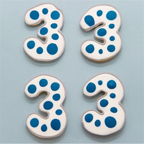 Number Three Cookies - Whimsical Sweets