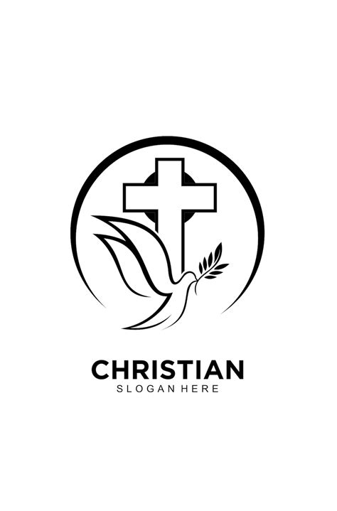 Christian Church Premade Logo Cross Circle Dove With Ministry Name SVG ...