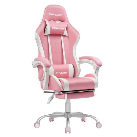 GTRACING GTWD-200 Gaming Chair with Footrest, Adjustable Height, and Reclining, Pink - Walmart.com