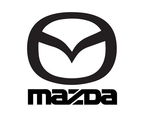 Mazda Logo Symbol Brand Car With Name Black Design Japan Automobile ...