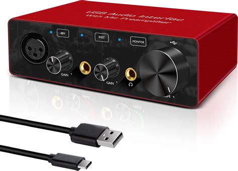 Y.D.F Audio Interface Audio Interface Mic Preamps with USB C Cable ...