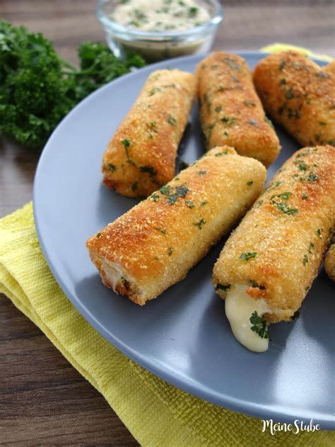 Käse-Schinken-Röllchen in knuspriger Parmesan-Panade - Meine Stube