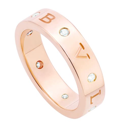 Bvlgari Rose Gold and Diamond BVLGARI BVLGARI Ring | Harrods UK