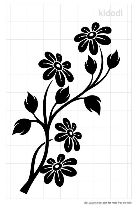 Free Cherry Blossom Flower Stencil | Stencil Printables | Kidadl