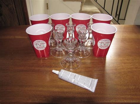 Items similar to Set of 6 Stemmed Red Solo Cups Party Craft Kit - "Let ...