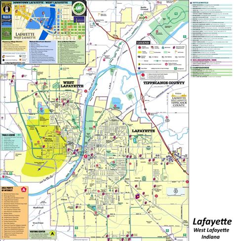 Map of Lafayette and West Lafayette