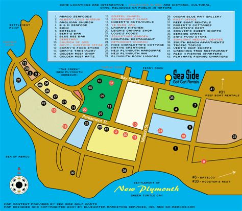 New Plymouth Village Green Turtle cay Map - new plymouth bahamas • mappery