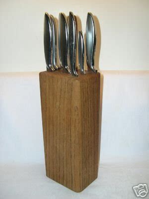 VINTAGE GERBER KITCHEN KNIFE SET WITH SOLID OAK HOLDER | #25879934