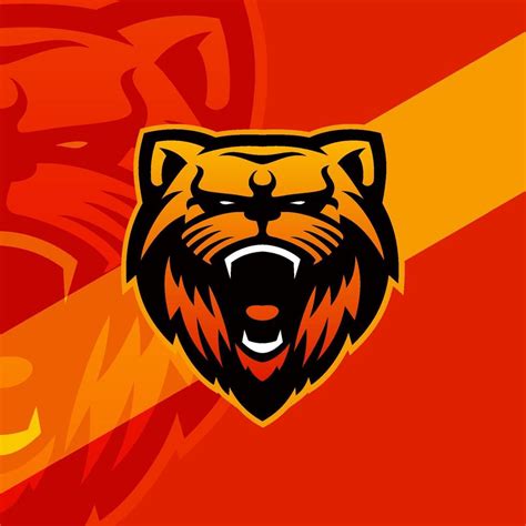 Orange roaring tiger esport gaming mascot logo illustration 12323693 ...