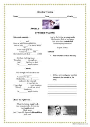 2,329 Songs English ESL worksheets pdf & doc