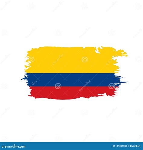 Colombia Flag, Vector Illustration Stock Vector - Illustration of nationality, badge: 111381036