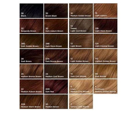 These Hair Color Charts Will Help You Find the Perfect Shade Every Time | Hair color chart ...